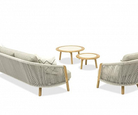 Комплект лаунж мебели Avesta Brafritid стол тик, серый/песочный, тик/алюминий/веревка
