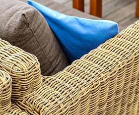 Диван двухместный Капучино 4SIS из искусственного ротанга, цвет соломенный