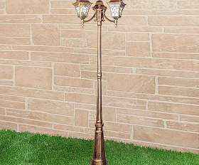 Уличный светильник Elektrostandard Altair IP44 F/3 черное золото