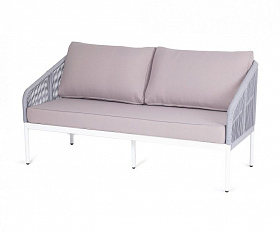 Диван двухместный Канны 4SIS из роупа (веревки), цвет светло-серый