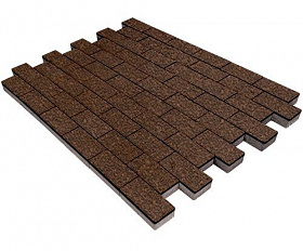 Тротуарная плитка Steinrus Прямоугольник Лайн 200х100х40 мм Коричневый Native
