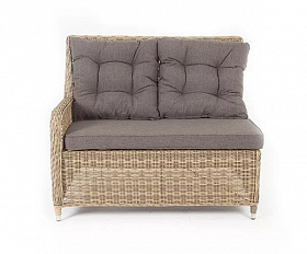 Правый модуль дивана Бергамо 4SIS из искусственного ротанга, цвет соломенный