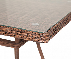 Латте плетеный стол из искусственного ротанга 140х80см, цвет коричневый
