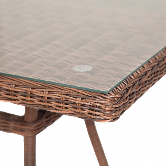 Латте плетеный стол из искусственного ротанга 140х80см, цвет коричневый фото 4