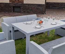 Обеденный комплект Grand Lana Dining XL Royal Family из пластика, цвет светло-серый