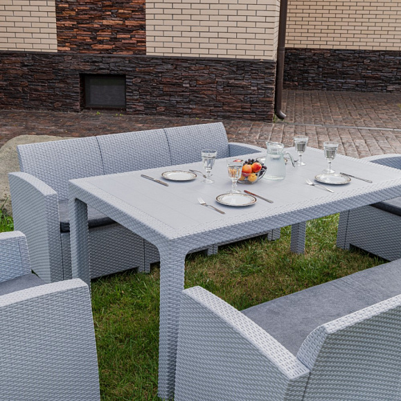 Обеденный комплект Grand Lana Dining XL Royal Family из пластика, цвет светло-серый фото 3