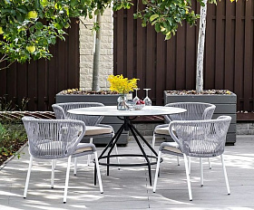 Плетеный стул Милан 4SIS из роупа (веревки), цвет светло-серый