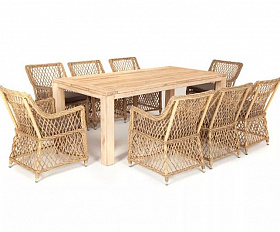 Обеденная группа Витория 4SIS из искусственного ротанга, цвет соломенный