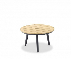 Кофейный стол Marine Brafritid маленький, антрацит/натуральный, алюминий/тик