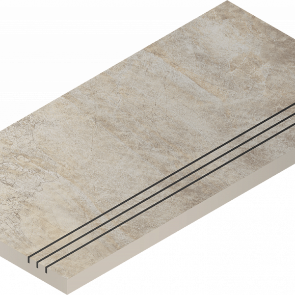Керамогранитная ступень Italon Манетик X2 Уайт Борt.30X60 Грип фото 1