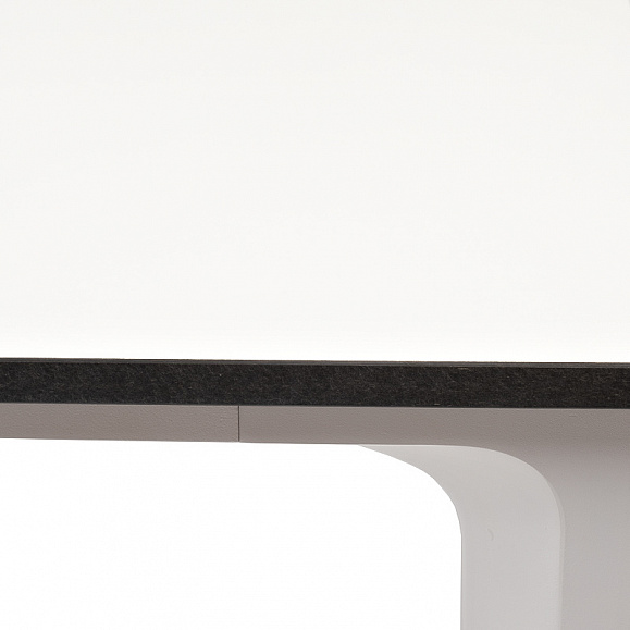 Малага обеденный стол из HPL 90х90см, цвет молочный, каркас белый фото 5