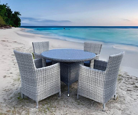 Комплект плетеной мебели AM-395C/T395 Grey 4Pcs (4+1)