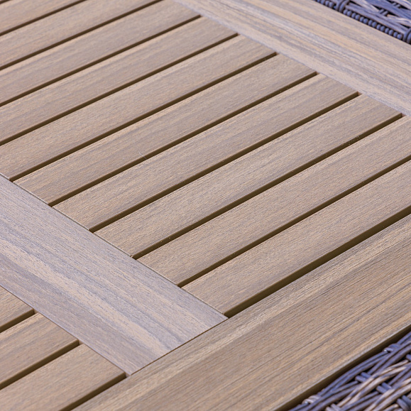 Обеденный стол Amelia Royal Family из искусственного ротанга 150 см, цвет коричневый фото 4