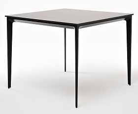 Малага обеденный стол из HPL 90х90см, цвет серый гранит, каркас черный