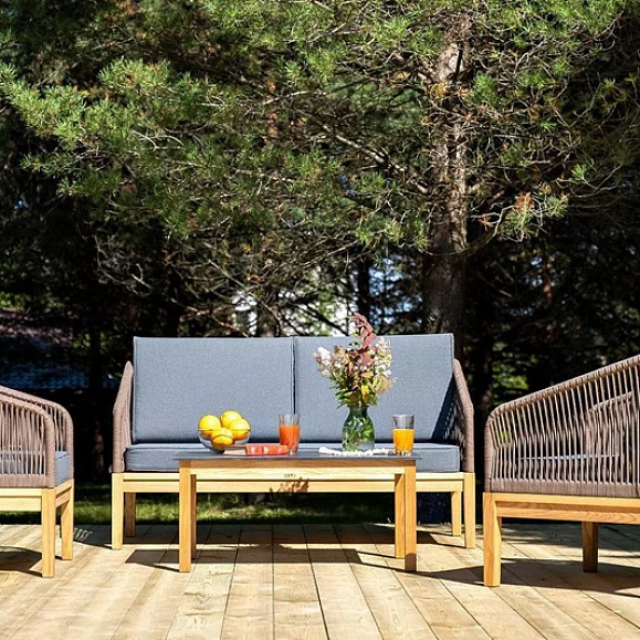 Лаунж-зона 4-местная Канны 4SIS из роупа (веревки), основание дуб, цвет коричневый фото 6