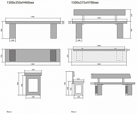 Комплект мебели из бетона Concretika