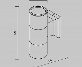 Настенный светильник (бра) Bowery Maytoni O574WL-02B цвет Черный