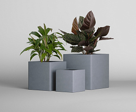 Кашпо Concretika Квадро 30x30x30 Арктик грей