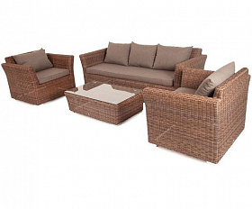 Лаунж-зона Капучино 4SIS из искусственного ротанга, цвет коричневый
