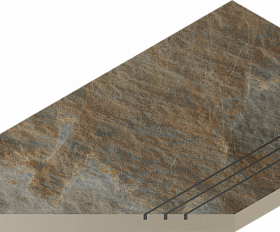 Керамогранитная ступень Italon Манетик X2 Дарк Бортик 30X60 Грип Лев