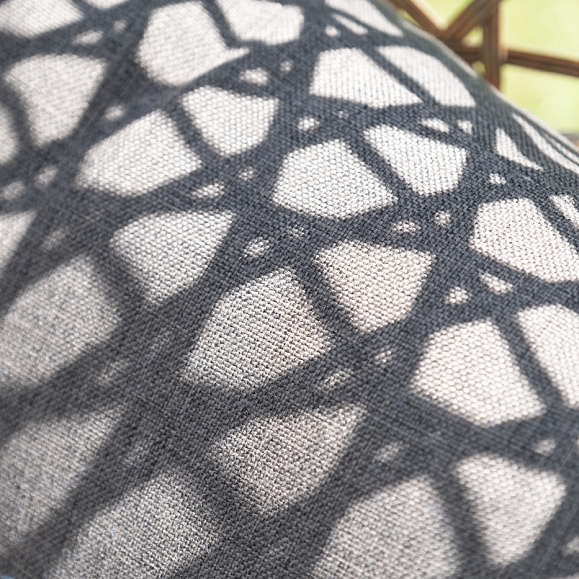 Флоренция подвесное кресло-кокон из искусственного ротанга, цвет соломенный с серой подушкой фото 4