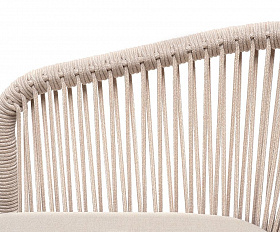 Обеденная группа Малага 4SIS на 6 персон со стульями "Марсель", каркас белый, роуп бежевый