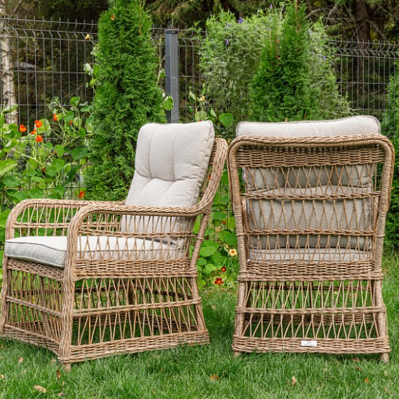 Обеденные кресла Isabella Royal Family из искусственного ротанга, цвет бежевый фото 3