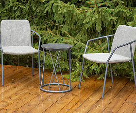 Марокко кофейный комплект из алюминия, цвет темно-серый