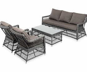 Лаунж-зона Гранд Латте 4SIS из искусственного ротанга, цвет графит