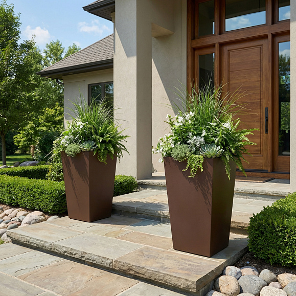 Кашпо Concretika Коник 40x40x70 Браун 050 3020 фото 1