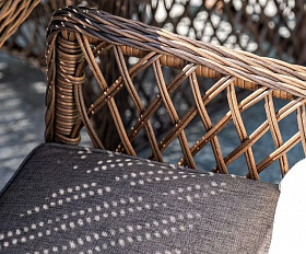 Обеденная группа Эспрессо-150 L 4SIS из искусственного ротанга, цвет коричневый