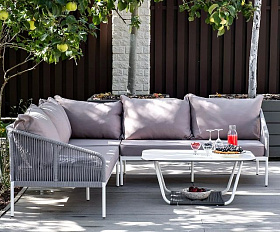 Лаунж-зона модульная Канны 4SIS из роупа (веревки), цвет серый