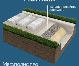 Пошаговая плита для дорожек 900х300х80 мм Серо-белая