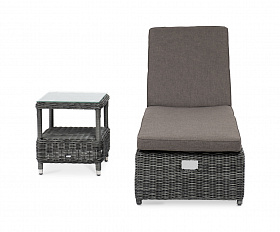 Рим комплект шезлонг со столиком, цвет графит