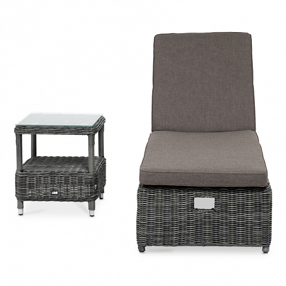 Рим комплект шезлонг со столиком, цвет графит фото 3