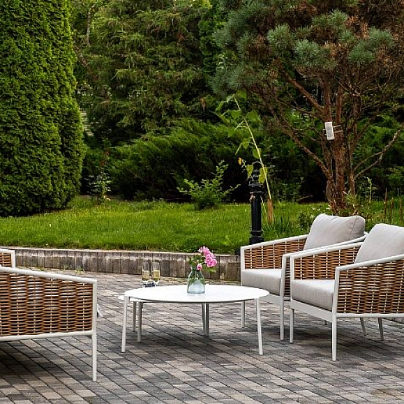 Лаунж-Зона Тоскана 4SIS из искусственного ротанга, цвет соломенный фото 1