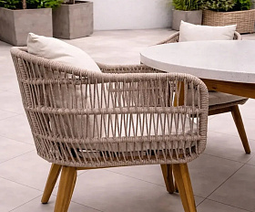 Обеденный комплект Eleonora Royal Family из натурального дерева на 4 персоны