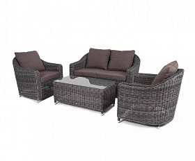 Лаунж-зона Кон Панна 4SIS из искусственного ротанга, цвет графит
