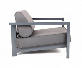 Гранада кресло алюминиевое, цвет темно-серый (RAL7024) муар, ткань темно-серая 027