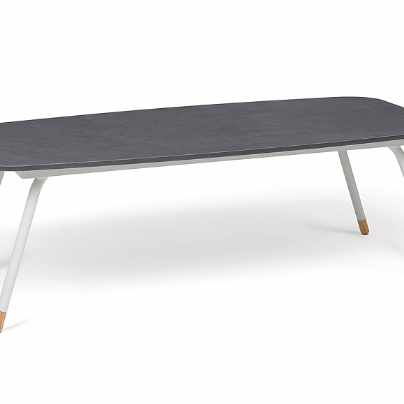 Верона журнальный стол из HPL 120х65, H40, каркас светло-серый (RAL 7035) муар, цвет столешницы серый гранит фото 1