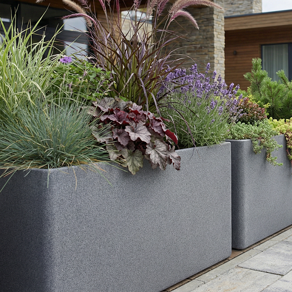 Кашпо TERRAFAKTURA Балконера 40x22x18 Cool grey фото 1