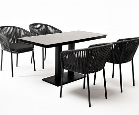 Обеденная группа Каффе Дабл 4SIS на 4 персоны, цвет "серый гранит"