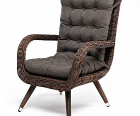 Плетеное кресло Толедо 4SIS из искусственного ротанга, цвет коричневый