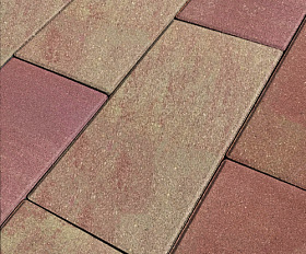 Тротуарная плитка Нобетек Широкоформатная 5П8ф 600x300x80 Колормикс №1 Рассвет