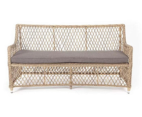 Диван двухместный Латте 4SIS из искусственного ротанга, цвет соломенный