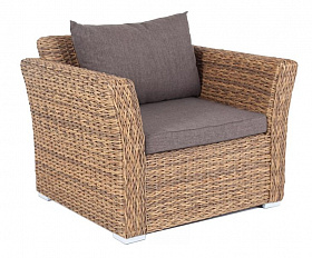 Кресло Капучино 4SIS из искусственного ротанга (гиацинт), цвет соломенный