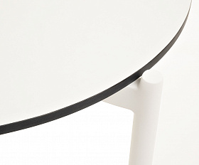 Диего журнальный стол из HPL 120х60 H40, каркас белый муар, цвет молочный