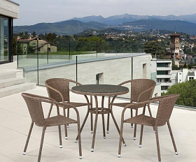 Комплект плетеной мебели T282ANT/Y137C-W56 Light Brown 4Pcs