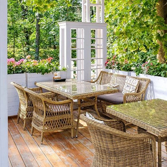 Плетеное кресло Сицилия 4SIS из искусственного ротанга, цвет соломенный фото 4