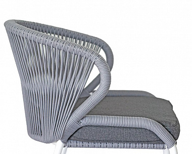 Плетеный стул Милан 4SIS из роупа (веревки), цвет серый